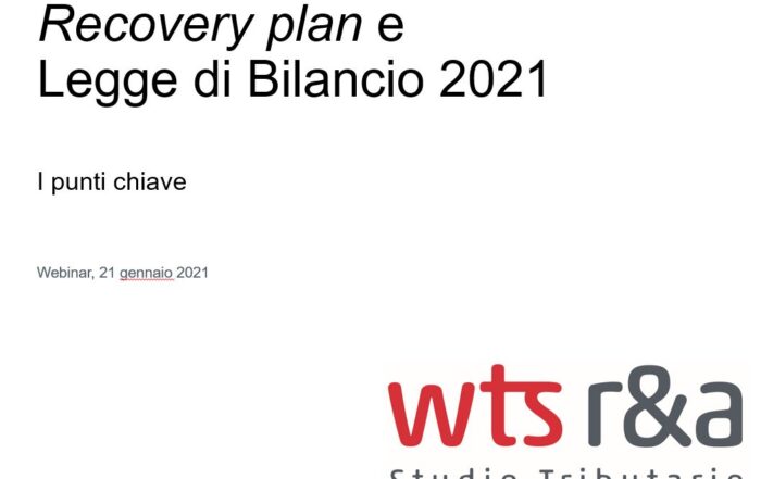 Webinar Recovery Plan e Legge di Bilancio 2021